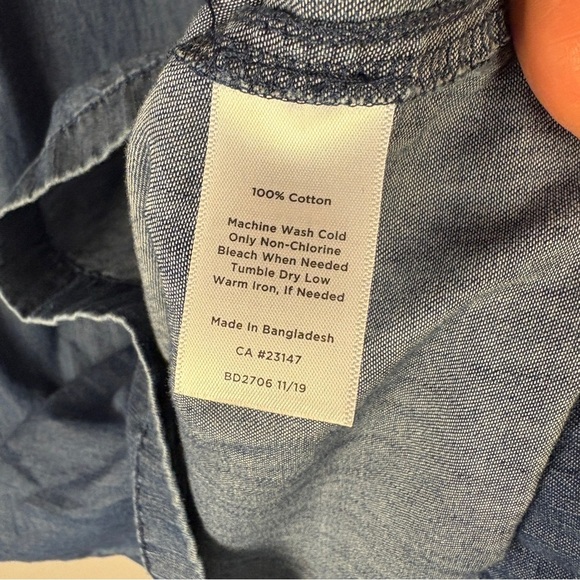 Talbots Blue Chambray Denim Long Sleeve Dress Preppy Western - Picture 6 of 7